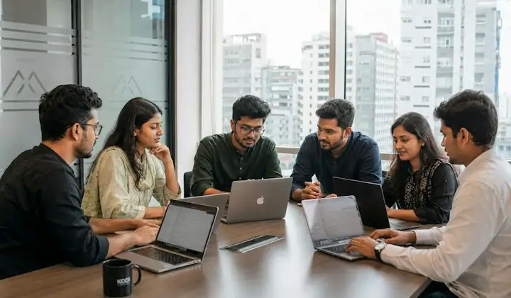 Planning team around a conference table