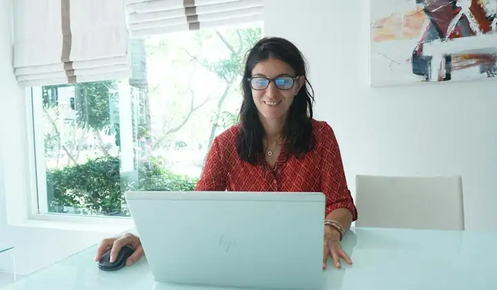 Architect researching on a laptop